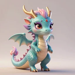 cute little dragon wearing makeup and high heels, highly detailed, artgerm, cushart krenz, artstation, creature!! soft light, sharp focus, illustration, character design, concept art