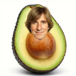 the avocado pit is the portrait of bob ross