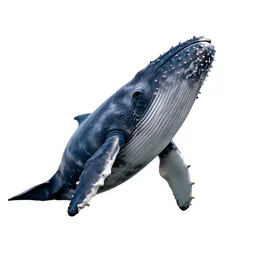 fierce whale, high detail photograph, full body, isolated on a pure white background, centered, entire subject in frame, sharp focus, soft studio lighting
