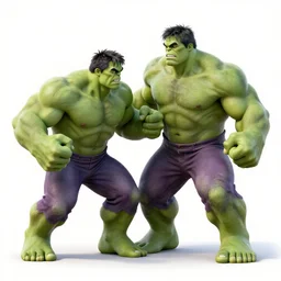 Hulk fighting with Pushkin, digital art high quality