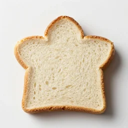 a single slice of bread in the shape of a star