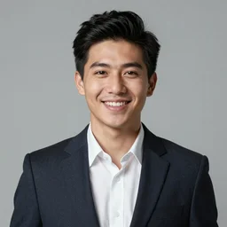 professional picture of handsome young Peruvian man smiling photorealistic