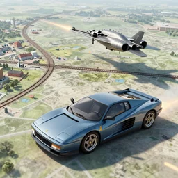 a testarossa shoot by a gunship in battlefield 4 on golmud railway map