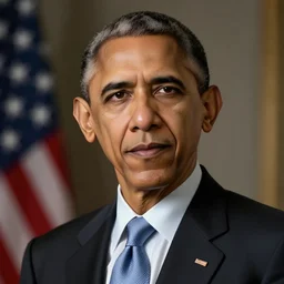 A photograph portrait of President Obama as Giga-Chad