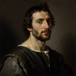 hyper realistic portrait of Ciro Immobile in the 16th century , drammatic Light , Art by Caravaggio