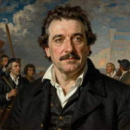 portrait of pablo escobar as liberty leading the people by eugene delacroix, masterpiece 4 k digital, highly detailed, trending on artstation, award winning