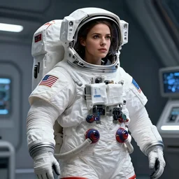 epic professional digital art of stunningly gorgeous female starship astronaut in spacesuit uniform by leesha hannigan, iris van herpen, artstation, cgsociety, wlop, epic, much wow, much detail, gorgeous, detailed, masterpiece