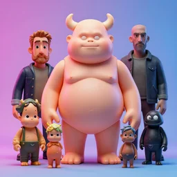 hyperrealistic rendering, fat smooth flesh monster garbage pail kid by donato giancola and greg rutkowski and wayne barlow and zdzisław beksinski, product photography, action figure, sofubi, studio lighting, colored gels, colored background