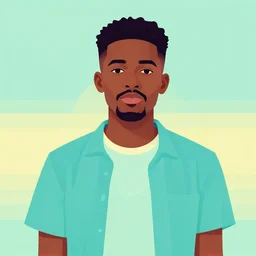 a portrait of a beautiful african man, in retro colors, synthwave style, 2 d digital vector art