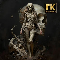 full body pose, hyperrealistic mixed media painting of beautiful skull woman, dim volumetric lighting, 8 k, octane beautifully detailed render, extremely hyper detailed, intricate, epic composition, cinematic lighting, masterpiece, trending on artstation, very very detailed, masterpiece, stunning, hdr, smooth, sharp focus, high resolution, award, winning photo, dslr, 5 0 mm