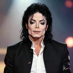 Michael Jackson as an Anime character, shallow depth of field, split lighting