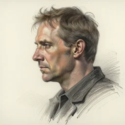 a realistic yet scraggly portrait sketch of the side profile of a stern and sophisticated gordon freeman, trending on artstation, intricate details, in the style of frank auerbach, in the style of sergio aragones, in the style of martin ansin, in the style of david aja, in the style of mattias adolfsson
