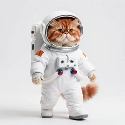 a red persian cat as an astronaut in a cat form factor suit walking on moon like a cat do by steve ditko and greg rutkowski trending on artstation