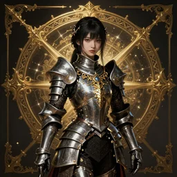 portrait of a Girl Knight,Dark Souls 3 themed, insanely detailed and intricate, golden ratio, elegant, ornate, luxury, elite, ominous, haunting, matte painting, cinematic, cgsociety, James jean, Brian froud, ross tran, Laputa
