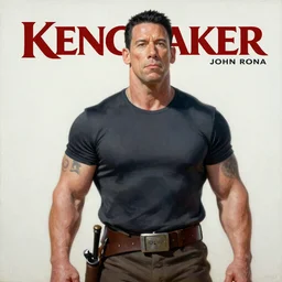 A Kingdom Come cover featuring  John Cena as PeaceMaker by Alex Ross, oil painting