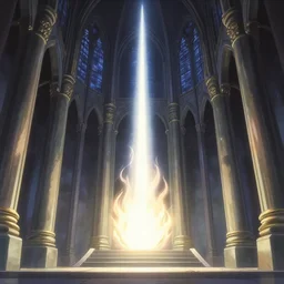 interior of the chapel of the white flames, anime fantasy illustration by tomoyuki yamasaki, kyoto studio, madhouse, ufotable, square enix, cinematic lighting, trending on artstation