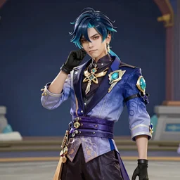 the musician Prince as a Genshin Impact character