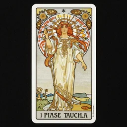 the emperess tarot card, 8k, extremely detailed, french noveau, alphonse mucha
