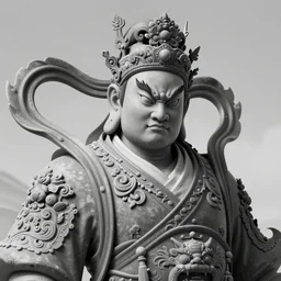 chinese god, portrait, fierce, intricate, elegant, black and white volumetric lighting, scenery, digital painting, highly detailed, artstation, sharp focus, illustration, concept art, ruan jia, steve mccurry