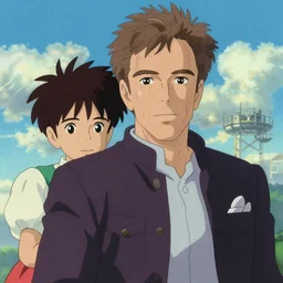 steven spielberg as an anime character from studio ghibli. beautiful. 4 k. animation cel.