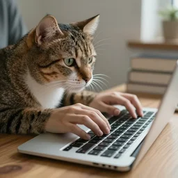 cat typing on a keyboard