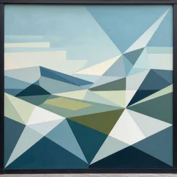 abstract landscape, Mural, Hyperprism, Geometric, Polygonal