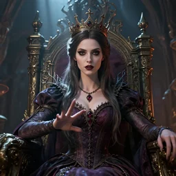 highly detailed closeup, simple hand gestures, portrait of a gothic fairy princess wearing a crown and sitting on a throne, unreal engine, nicoletta ceccoli, mark ryden, earl norem, lostfish, global illumination, god rays, detailed and intricate environment