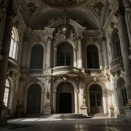 the backrooms but with baroque architecture