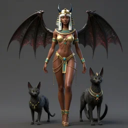 full length complex 3 d hyper realistic smooth ultra sharp render of a gorgeous light skinned african woman with white hair | bikini, chains | demoness, succubus, egyptian goddess, neko | medieval, fantasy, d & d, unholy | intricate, highly detailed, octane render | art by 吵 集 仁 儿 on artstation + oh jinwook + sakimichan