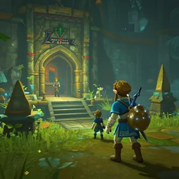 Link entering a dungeon in legend of zelda, go pro footage