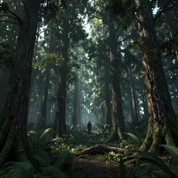 Beautiful 3d render of the Mysterious forest