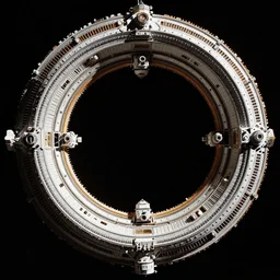 photo of a space station in the shape of a ring with a portal in the center