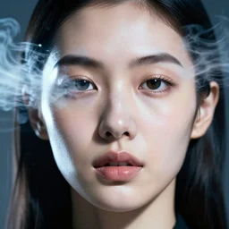 close up portrait photo of woman's face under the influence of pure mdma extreme ecstasy, dynamic lighting,