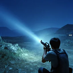 Still from a Shunji Iwai movie about playing Counter Strike, 35mm film, ethereal, strong blues