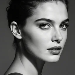 black and white vogue closeup portrait by herb ritts of a beautiful female model, swimmer, high contrast