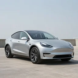 photo of a Tesla model 69 (2054), wide angle,