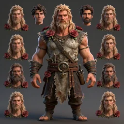 a cool and muscular male refugee of legends character, shabby beggar clothes, symmetrical, rose, maximalist, cg animation, riot enterainment, arcane, realistic, hyper detailed, masterpiece character select portrait, by artgerm, anna dittmann, ilya kuvshinov, loish, drew struzan, charlie bowater, 3 d