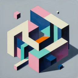 Wynwood Miami Isometric painting by Sachin Teng, asymmetrical, Organic Painting , Hard Light and long shadows Matte Painting,  geometric shapes, hard edges, graffiti, street art:2 by Sachin Teng:4