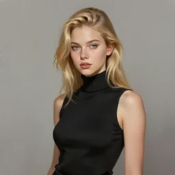 girl wearing black sleeveless turtleneck, blonde hair. digital painting, by valerian city of a thousand planets, by ruan jin #, by mandy jurgens #, by artgerm #, william - adolphe bouguerea #