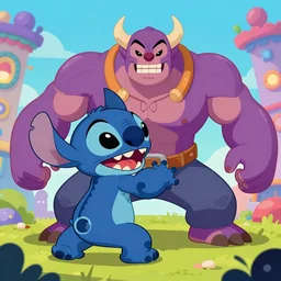 Stitch as a Binding of isaac video game character fighting Mega satan, colorful, digital art, trending on artstation