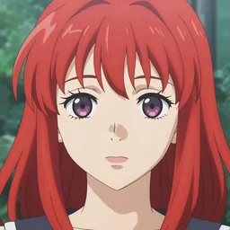 An ultradetailed portrait close-up Japanese girl with red long hair, nekomimi, symmetrical facial features, digital art, cel shading, dreamy and ethereal, by Shinkai Makoto ,Kyoto Animation, anime illustration, trending on Pixiv.