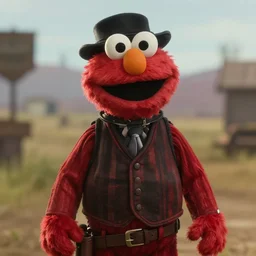 Film still of Elmo in Red Dead Redemption 2 (2018 video game)