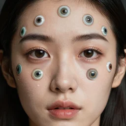 a face with many eyes