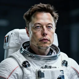 elon musk, in astronaut suit, robot, metallic face, hyper detailed, ultra sharp, 8 k