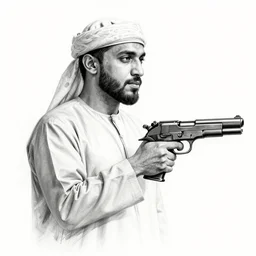 osama creative double exposure effect with beautiful gun in hand, medium sized tattoo sketch, amazing hyperdetail, trending on pinterest