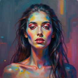 portrait of zillakami soul leaving the body by mia brownell, art by anna hotchkis, antonio saura, very detailed, maximalism, ambient occlusion, volumetric light, hyper realism, futuristic but colorful shading