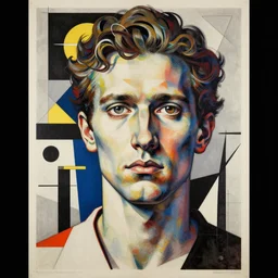 lithography bauhaus conceptual figurative post - morden monumental portrait by el lissitzky, illusion surreal art, highly conceptual figurative art, intricate detailed illustration, controversial poster art, polish poster art, geometrical drawings, no blur