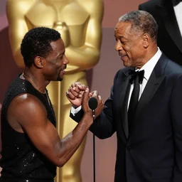 photo of chris rock slapping will smith at the oscar's
