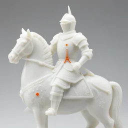 real delicate ceramic porcelain translucent sculpture of a knight with orange parisian ornaments, detailed on an intricate white surface by victo ngai and takato yamamoto, micro detail, subsurface scattering, translucent, thin porcelain, octane renderer, white color, physically based rendering, trending on cgsociety