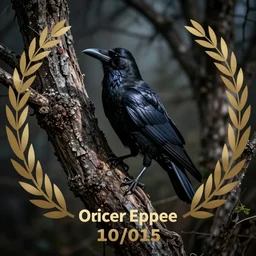 the pickled body of a crow in a tree, dark horror